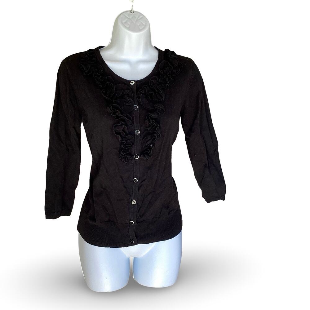 Tracy M Ruffle Front Cardigan